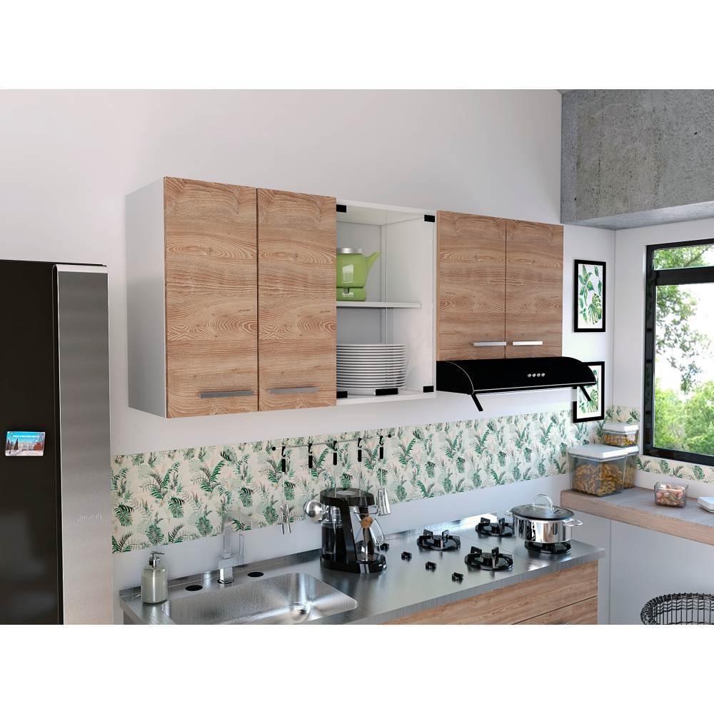 Mueble Superior Sicilia Miel y Blanco 150 cm - Cocinas | Bylmo