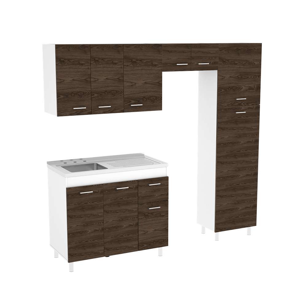 Cocina Volare Coñac 250 cm Izquierda - Cocinas | Bylmo