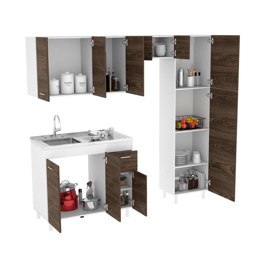 Cocina Volare Coñac 250 cm Izquierda - Cocinas | Bylmo