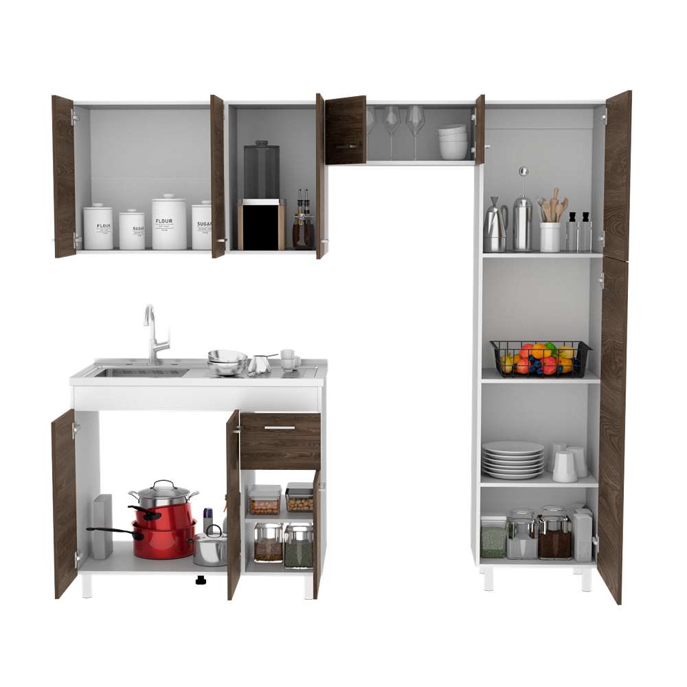 Cocina Volare Coñac 250 cm Izquierda - Cocinas | Bylmo