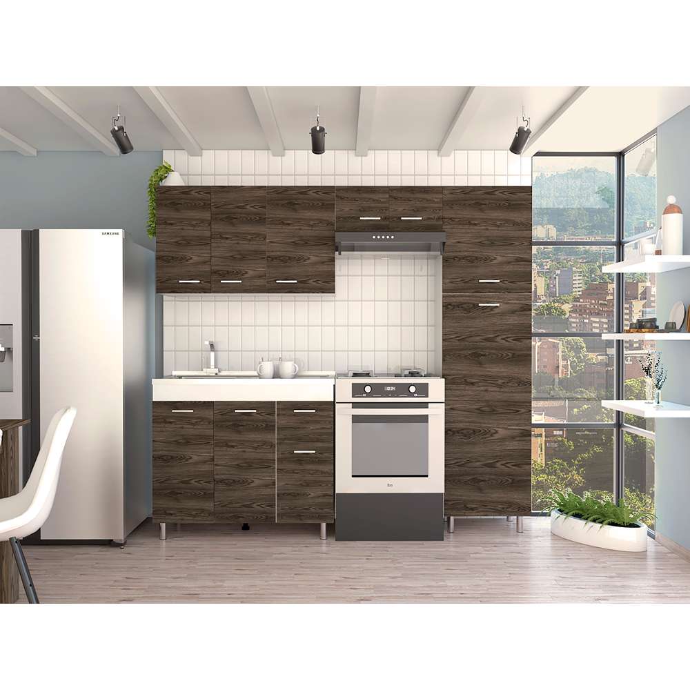 Cocina Volare Coñac 250 cm Izquierda - Cocinas | Bylmo