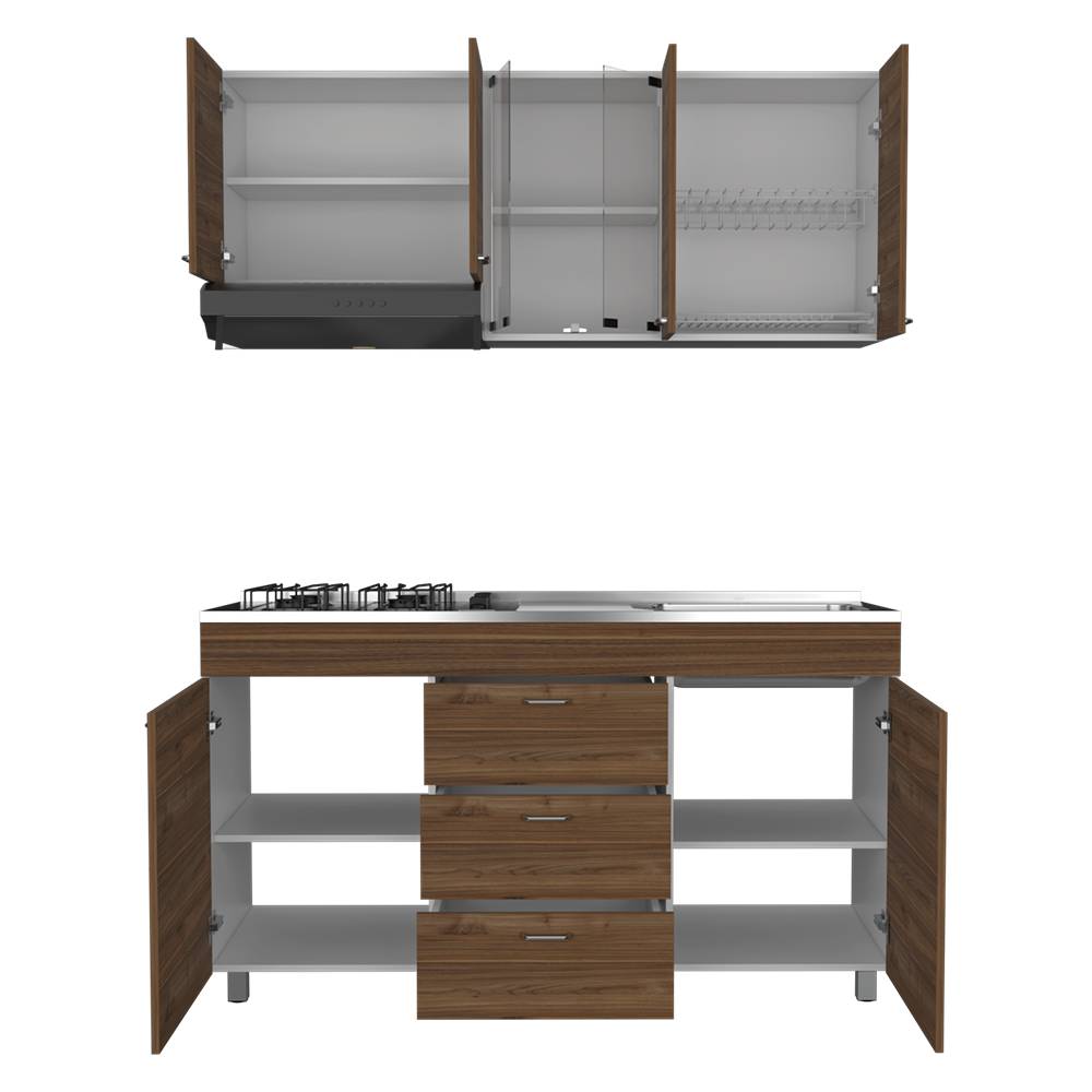 Cocina Lumina Gales 150 cm Derecha con Mesón y Campana - Cocinas | Bylmo