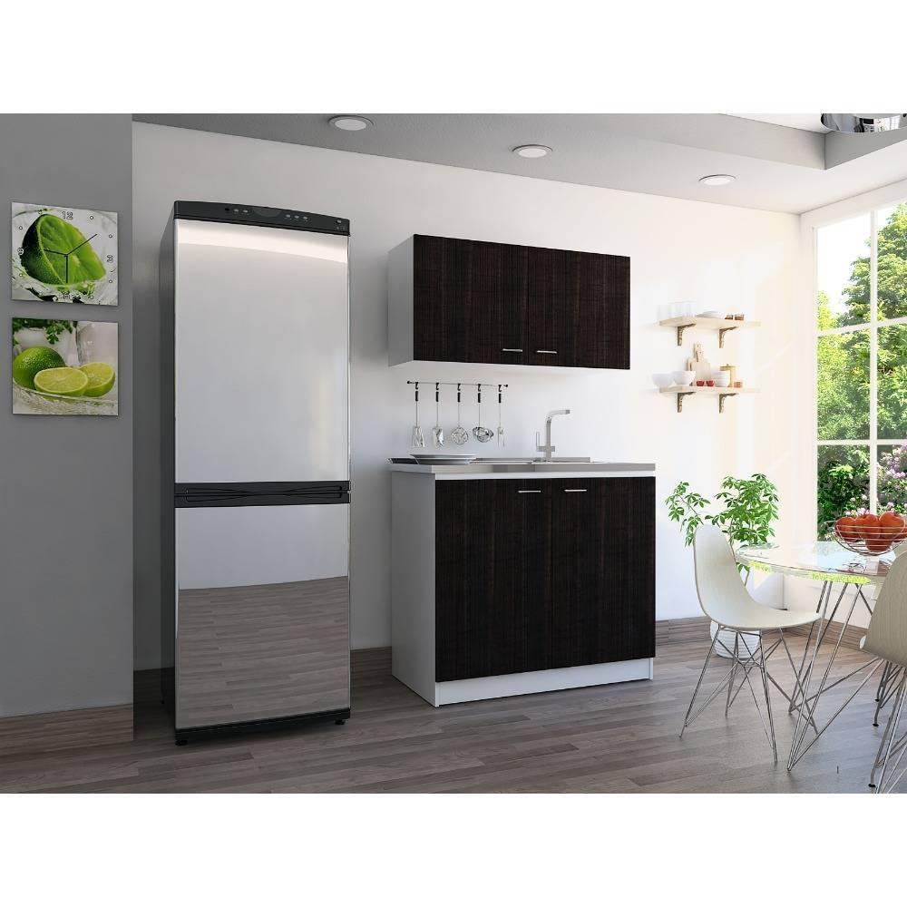 Cocina Nápoles Roble Gris 100 cm Derecha con Mesón - Cocinas | Bylmo