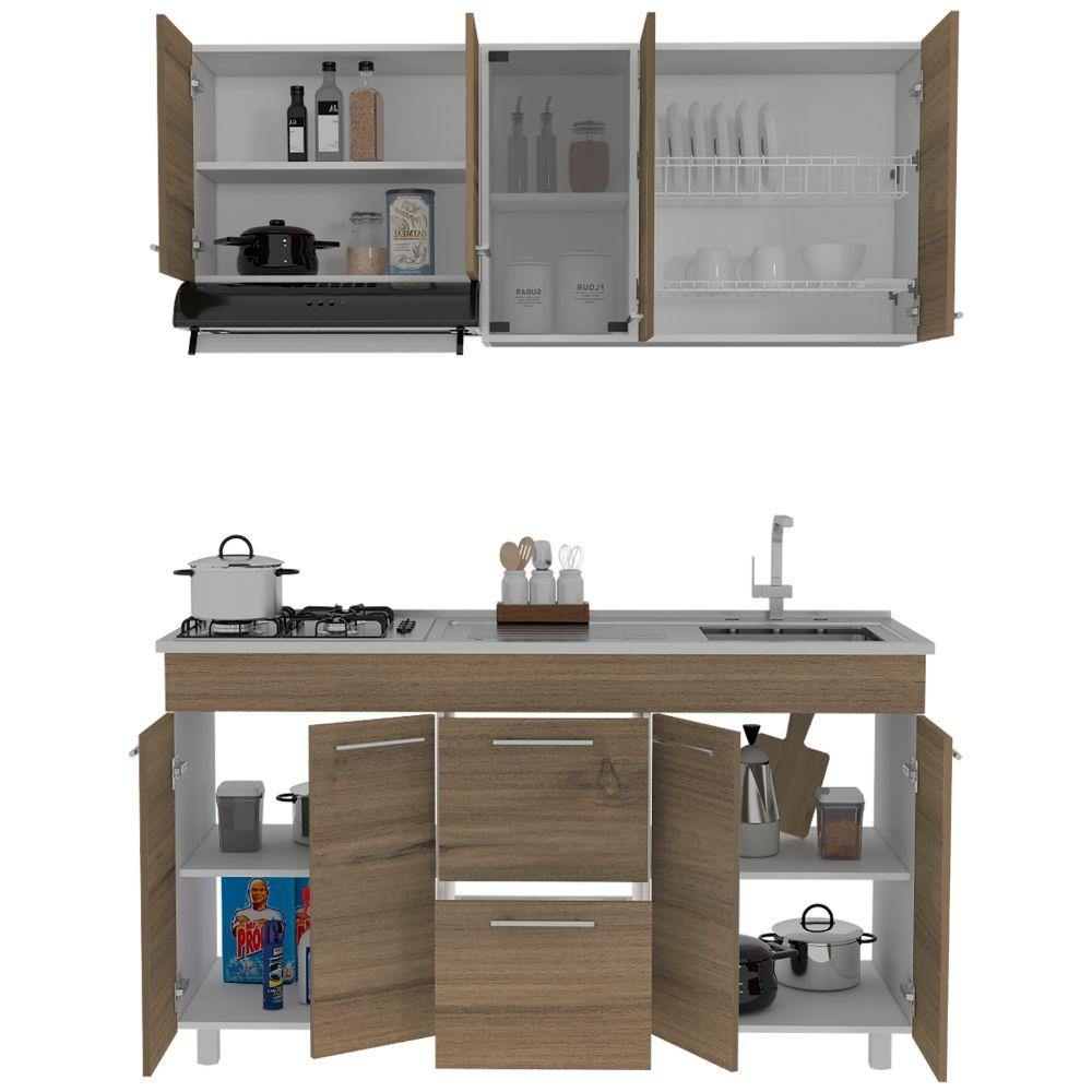 Cocina Luna Expreso 150 cm Derecho con Mesón - Cocinas | Bylmo