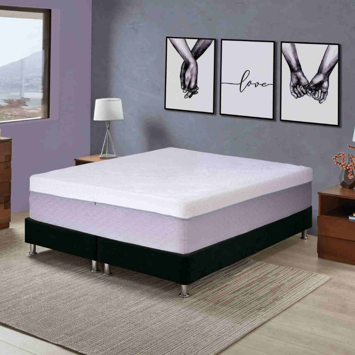 Combo Base Cama y Colchón Colklo Blanco Queen 160 cm Enrollable Firmeza Medio - Combos Habitacion | Bylmo