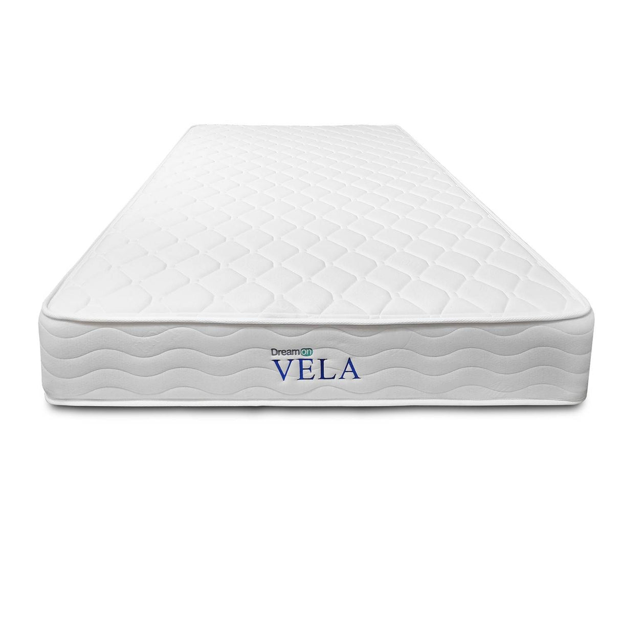 Combo Base Cama y Colchón DreamOn Vela Gris Doble 140 cm Rectangular con Dos Almohadas - Combos Habitacion | Bylmo