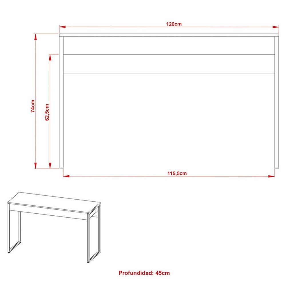 Combo Escritorio y Biblioteca Oslo Almendra 120 cm Minimalista con Entrepaños - Escritorios y Archivadores | Bylmo