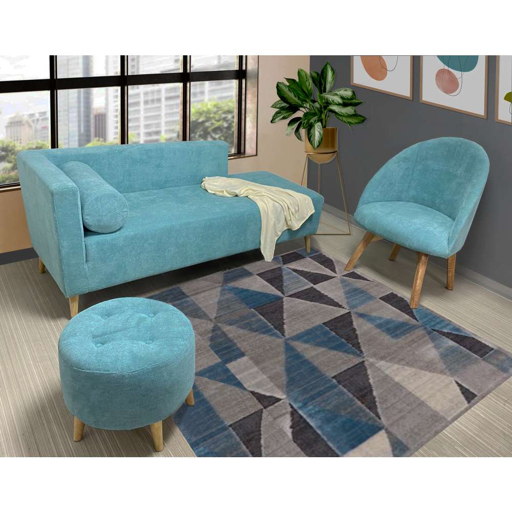 Combo Sala Chaise Long Verde Menta 163 cm con Sofá Puff y Poltrona - Sofas | Bylmo
