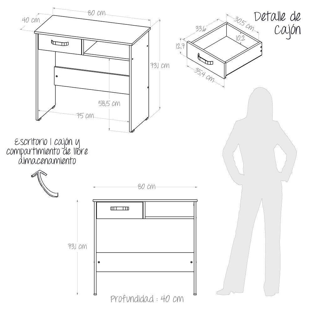 Combo Escritorio y Biblioteca Aplaus Wengue 40x100.8cm Con Un Cajón y con Organizador de Libros - Escritorios y Archivadores | Bylmo
