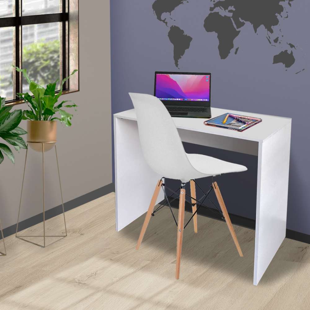 Combo Escritorio y Silla Tomy Blanco 80 cm Minimalista - Escritorios y Archivadores | Bylmo