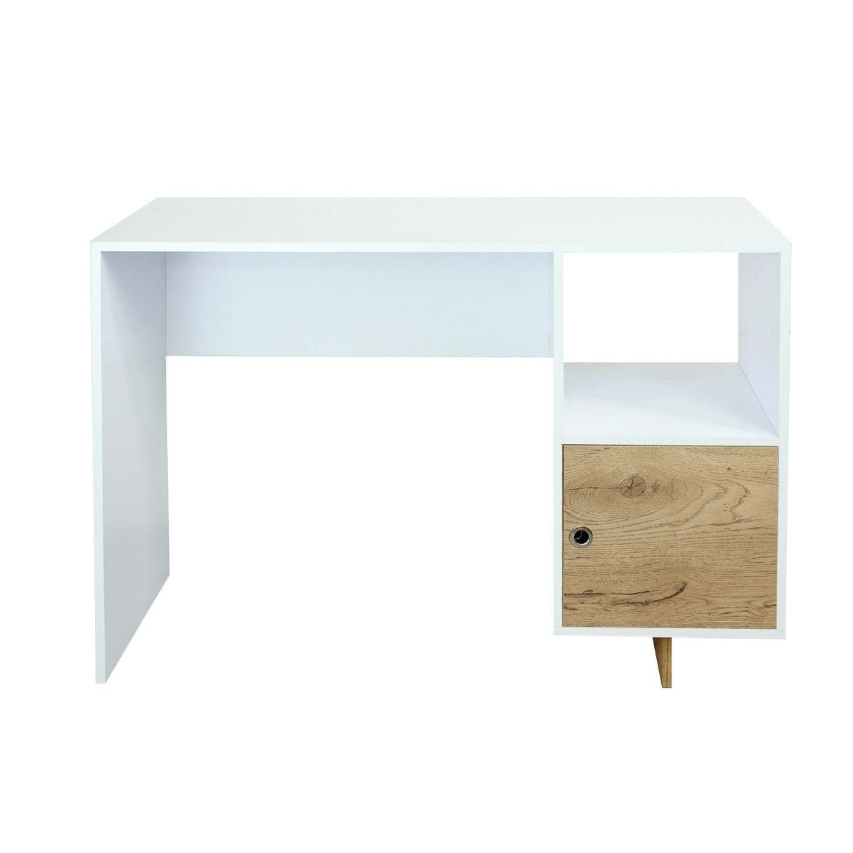 Combo Escritorio y Silla Linea Flow Blanco 110 cm con un Cajón - Combos Oficina | Bylmo