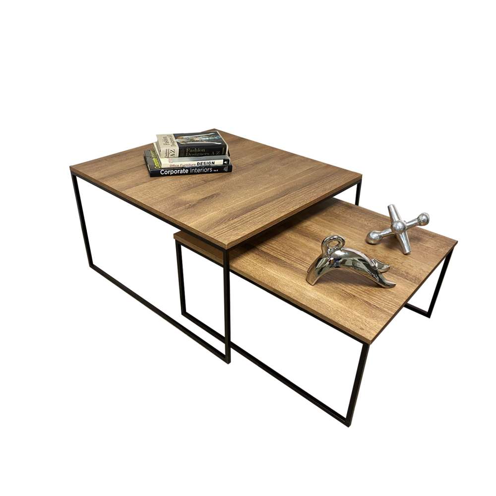 Combo Mesa de Centro y Puff York Miel 80 cm - Sofas | Bylmo