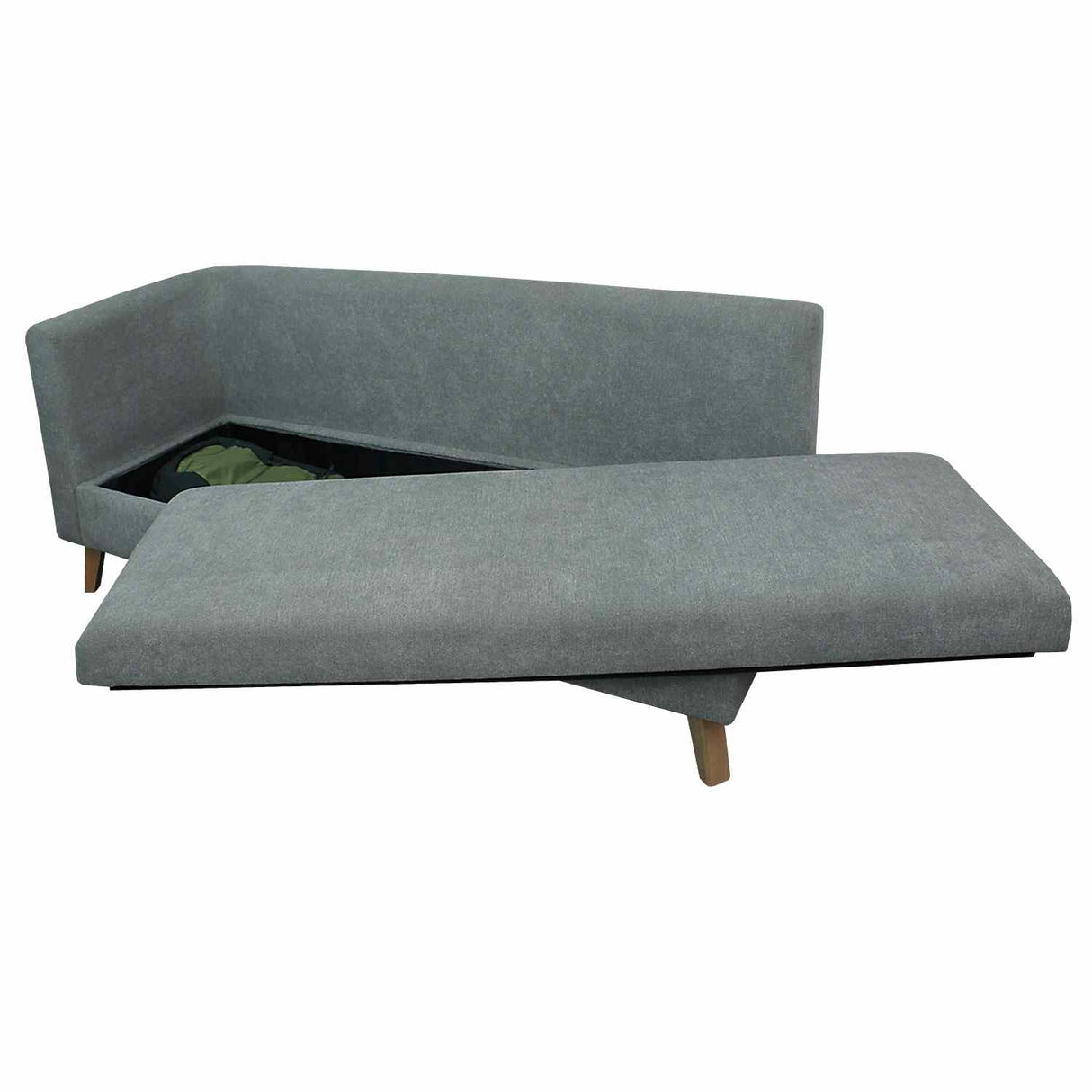Combo Sofá Baúl Chaise Long Gris 163 cm con Mesa de Centro y Banqueta - Combos Sala | Bylmo