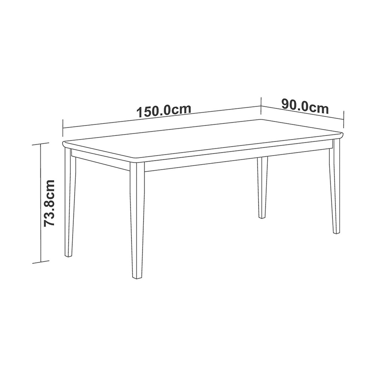 Comedor Albacete Gris 150x74cm Rectangular de Seis Puestos y con Cuatro Sillas - Comedores | Bylmo