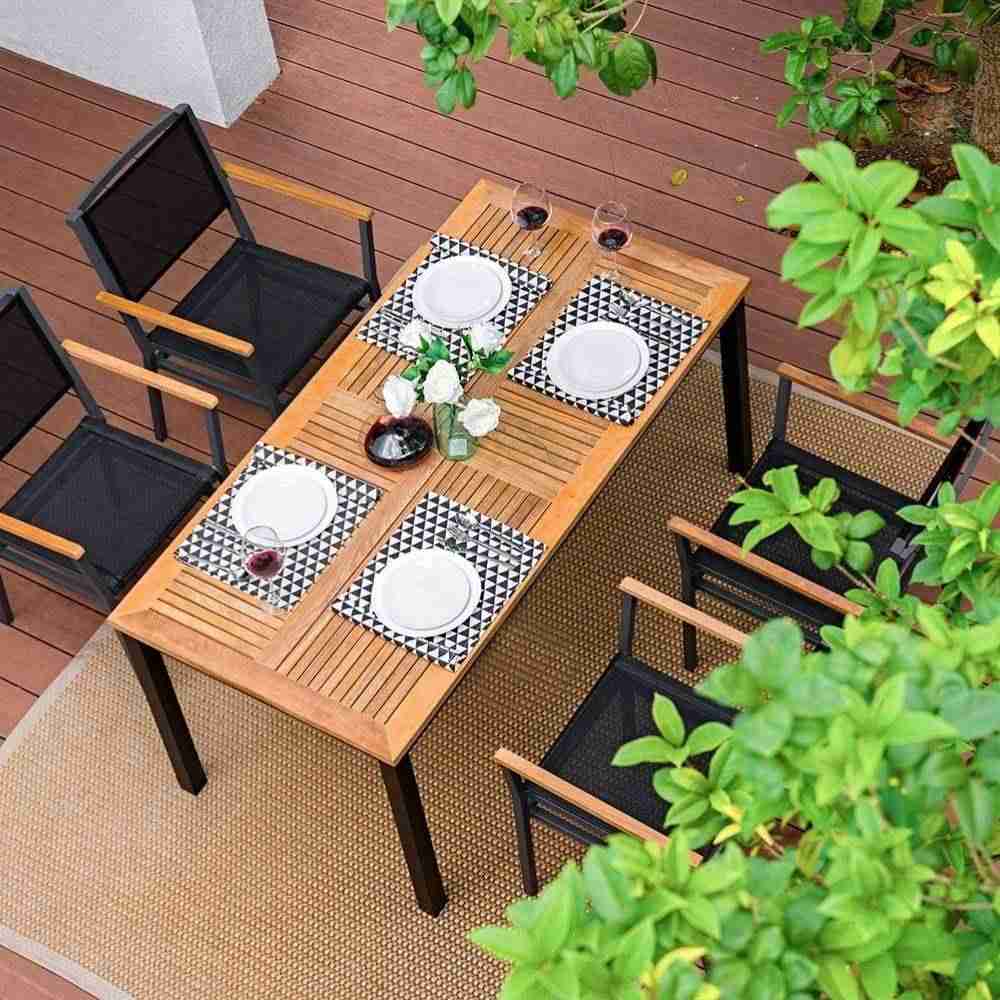 Comedor Biagio Gris y Miel 160 cm de Exterior - Comedores | Bylmo