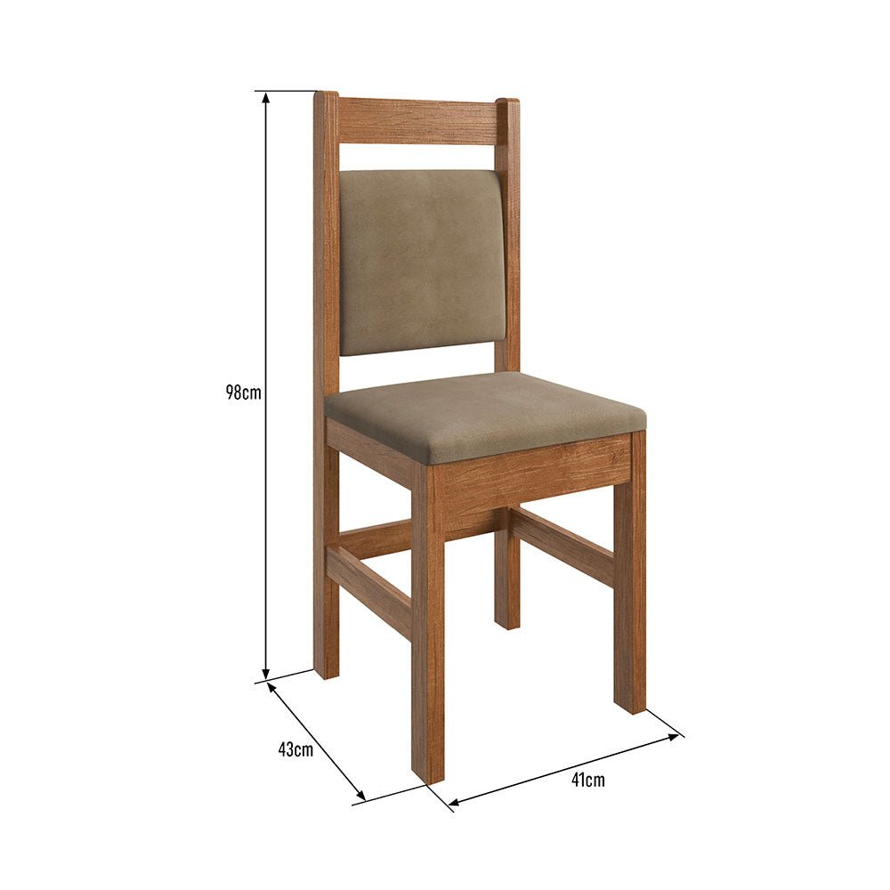 Comedor Boston Canela 90 cm de Cuatro Puestos (Incluye Sillas) - Comedores | Bylmo