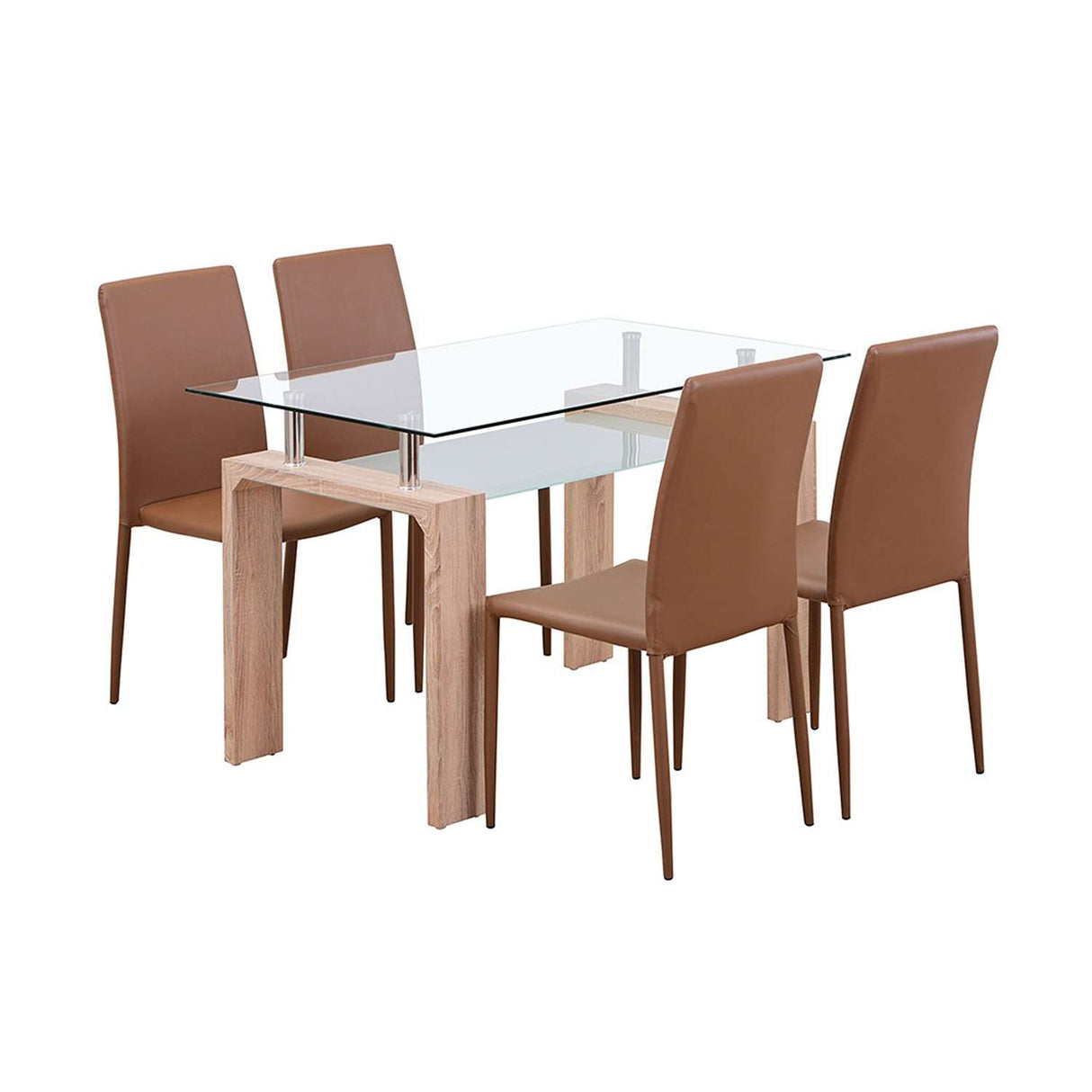 Comedor Diniza Cafe 120x70cm Rectangular de Cuatro Puestos y con Cuatro Sillas - Comedores | Bylmo