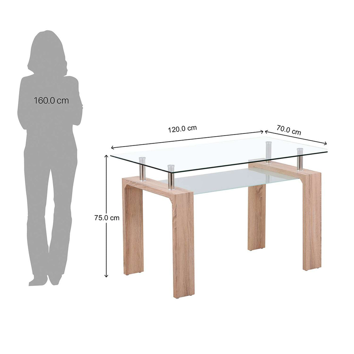 Comedor Diniza Cafe 120x70cm Rectangular de Cuatro Puestos y con Cuatro Sillas - Comedores | Bylmo