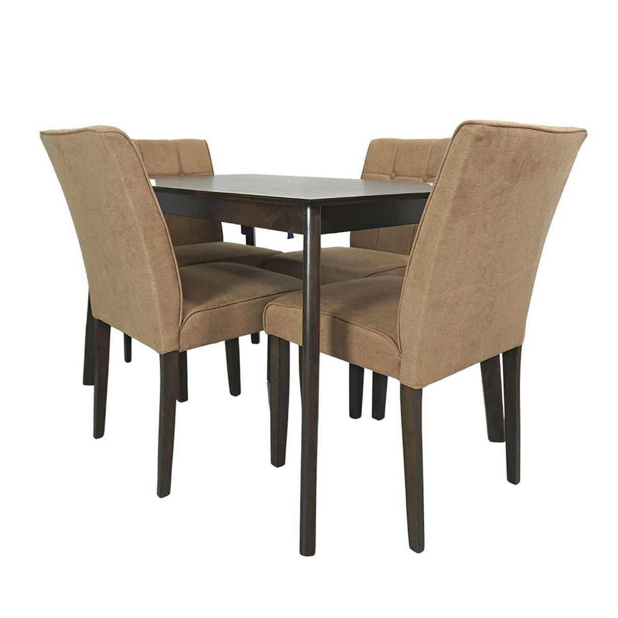 Comedor Enna Camel 120x74cm Rectangular de Cuatro Puestos y con Cuatro Sillas - Comedores | Bylmo