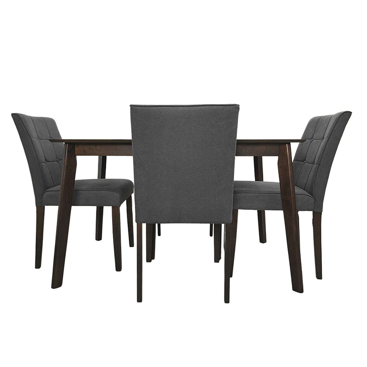 Comedor Enna Gris 120x74cm Rectangular de Cuatro Puestos y con Cuatro Sillas - Comedores | Bylmo