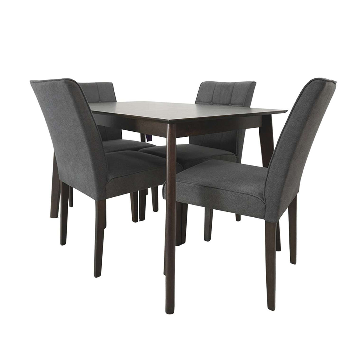 Comedor Enna Gris 120x74cm Rectangular de Cuatro Puestos y con Cuatro Sillas - Comedores | Bylmo