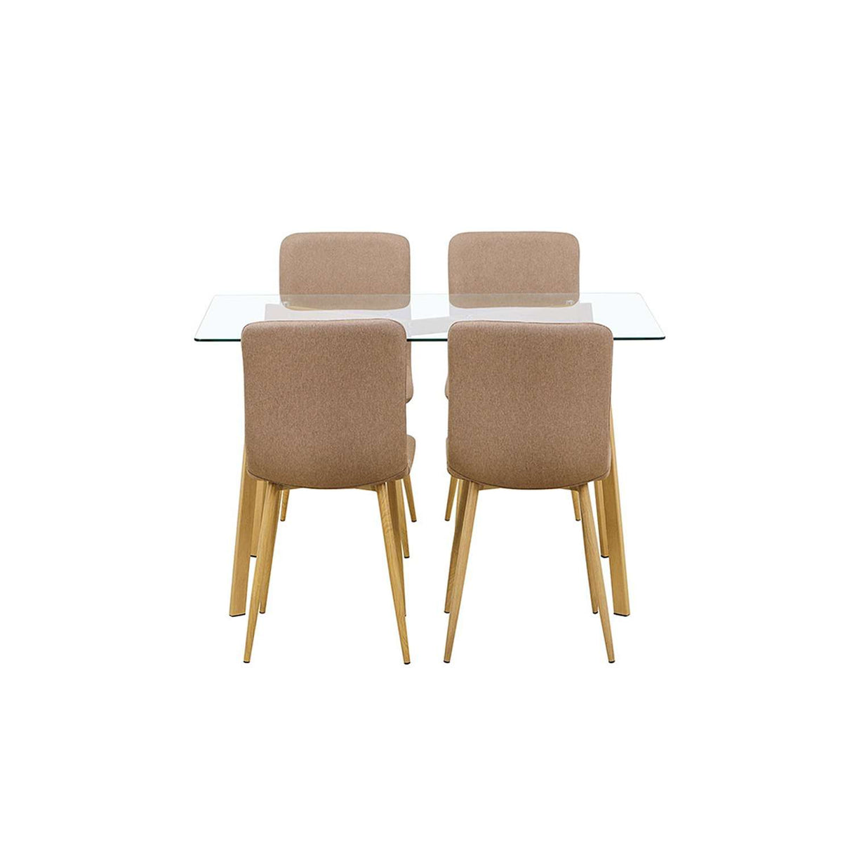 Comedor Natura Cafe 120x70cm Rectangular de Cuatro Puestos y con Cuatro Sillas - Comedores | Bylmo