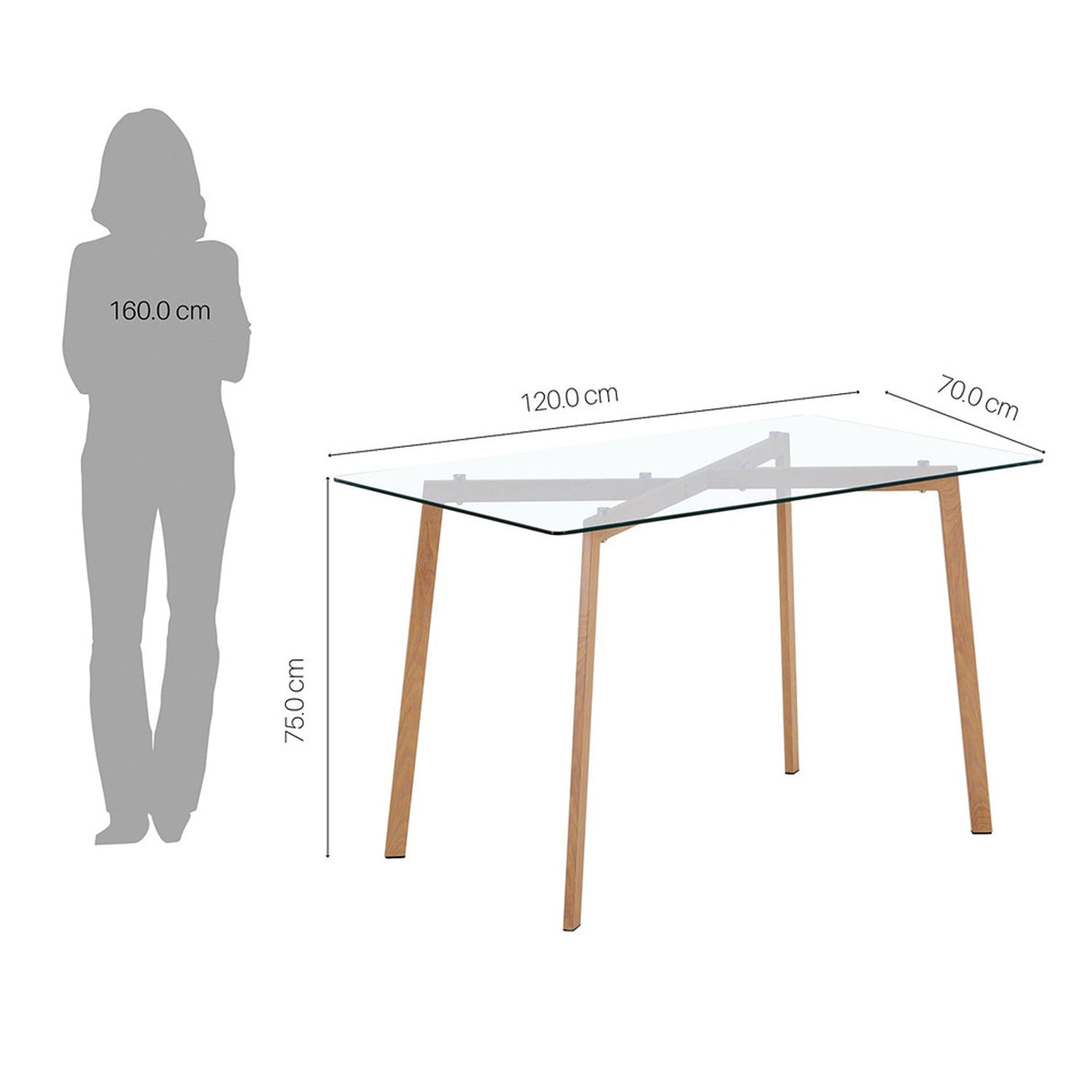 Comedor Natura Cafe 120x70cm Rectangular de Cuatro Puestos y con Cuatro Sillas - Comedores | Bylmo