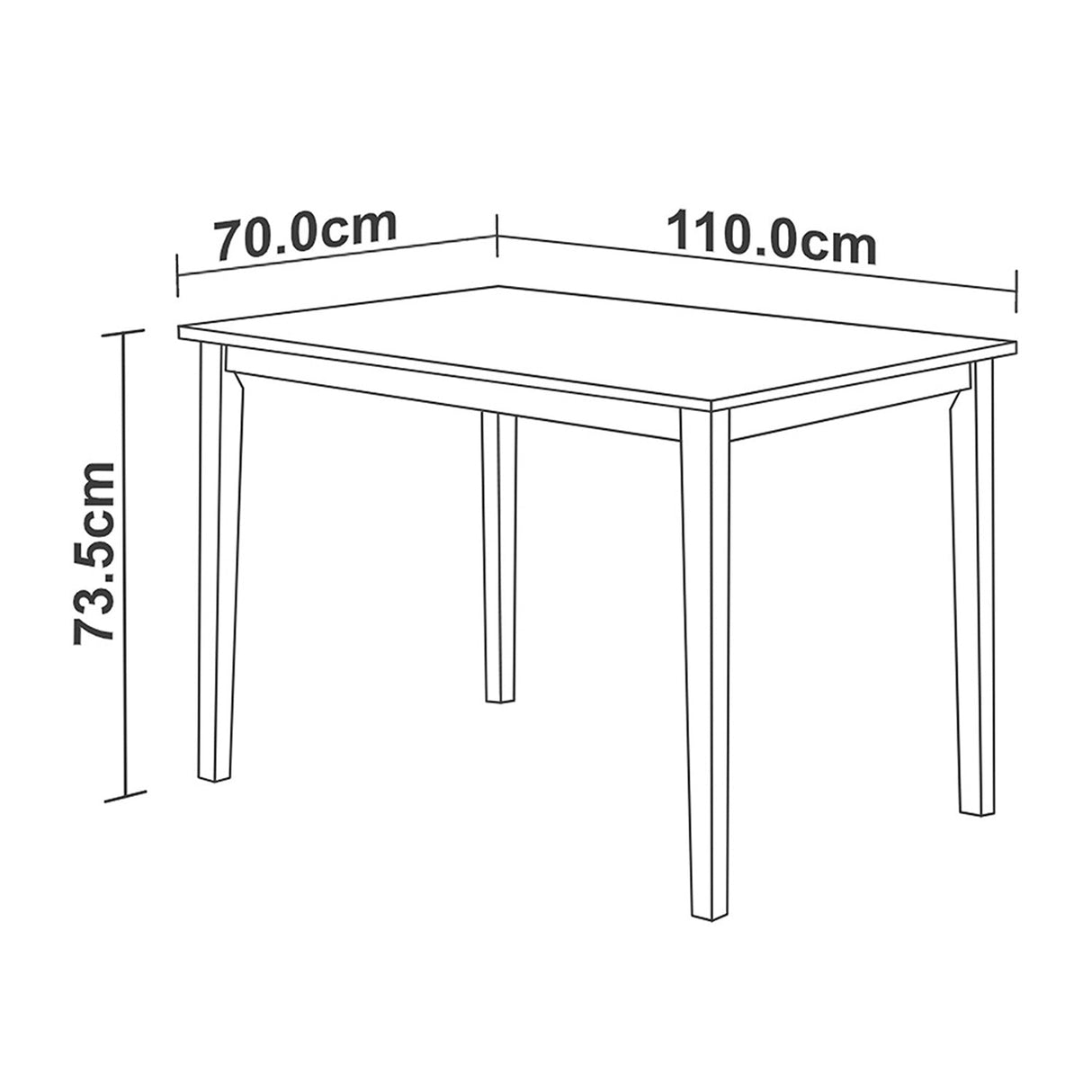 Comedor Salento Beige 110x74cm Rectangular de Cuatro Puestos y con Cuatro Sillas - Comedores | Bylmo