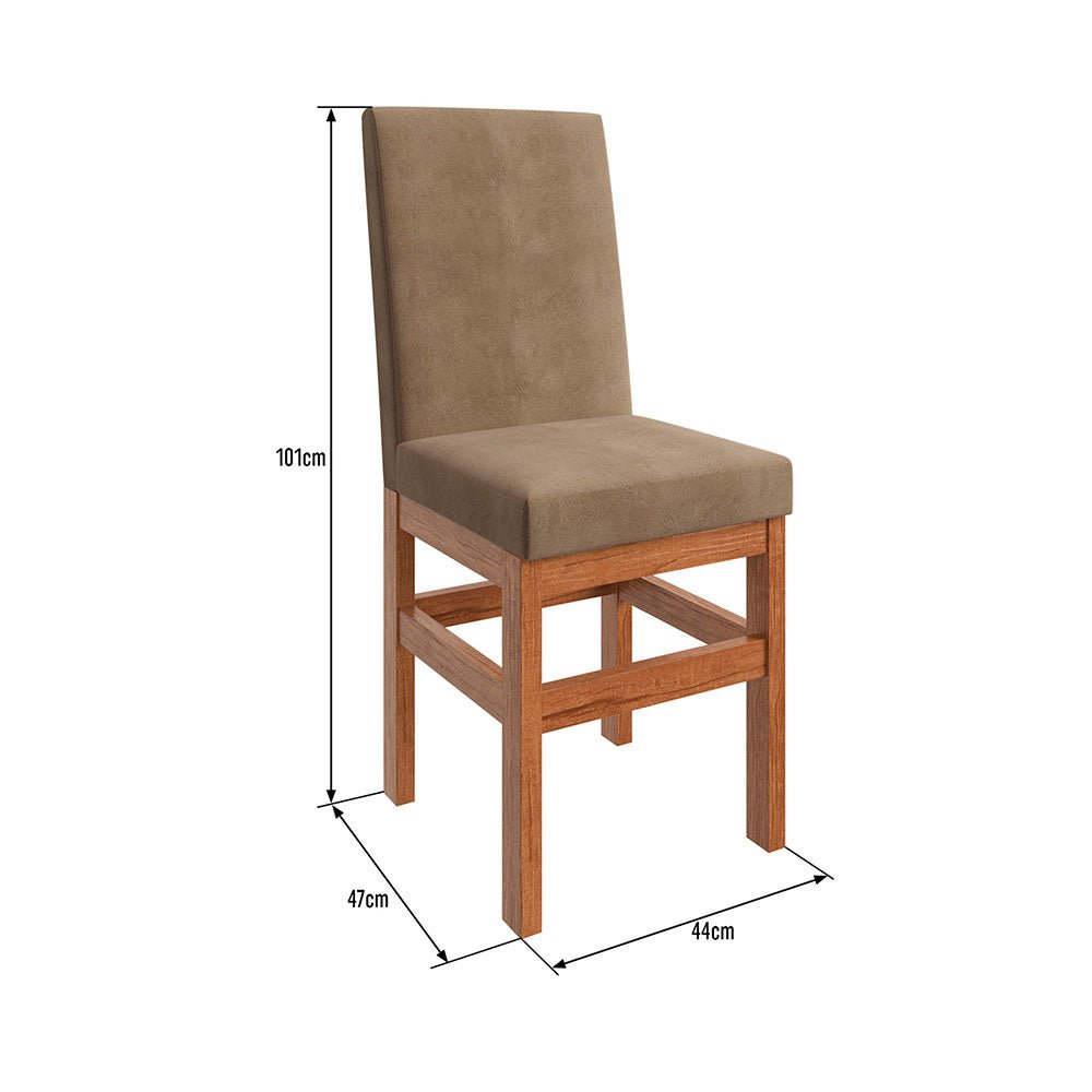 Comedor Tampa Canela 120 cm de Cuatro Puestos (Incluye Sillas) - Comedores | Bylmo