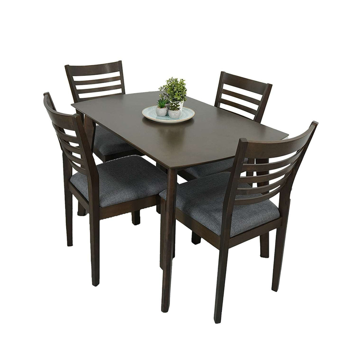 Comedor Tramontino Gris 110x74cm Rectangular de Cuatro Puestos y con Cuatro Sillas - Comedores | Bylmo