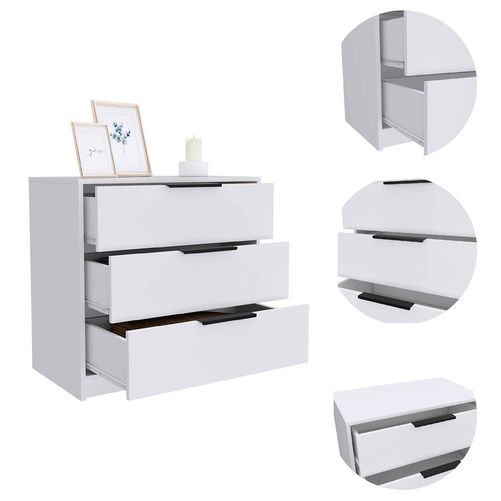 Cómoda Kaia Blanco 70x68.7cm De Tres Hileras con Tres Cajones - Cajoneras | Bylmo