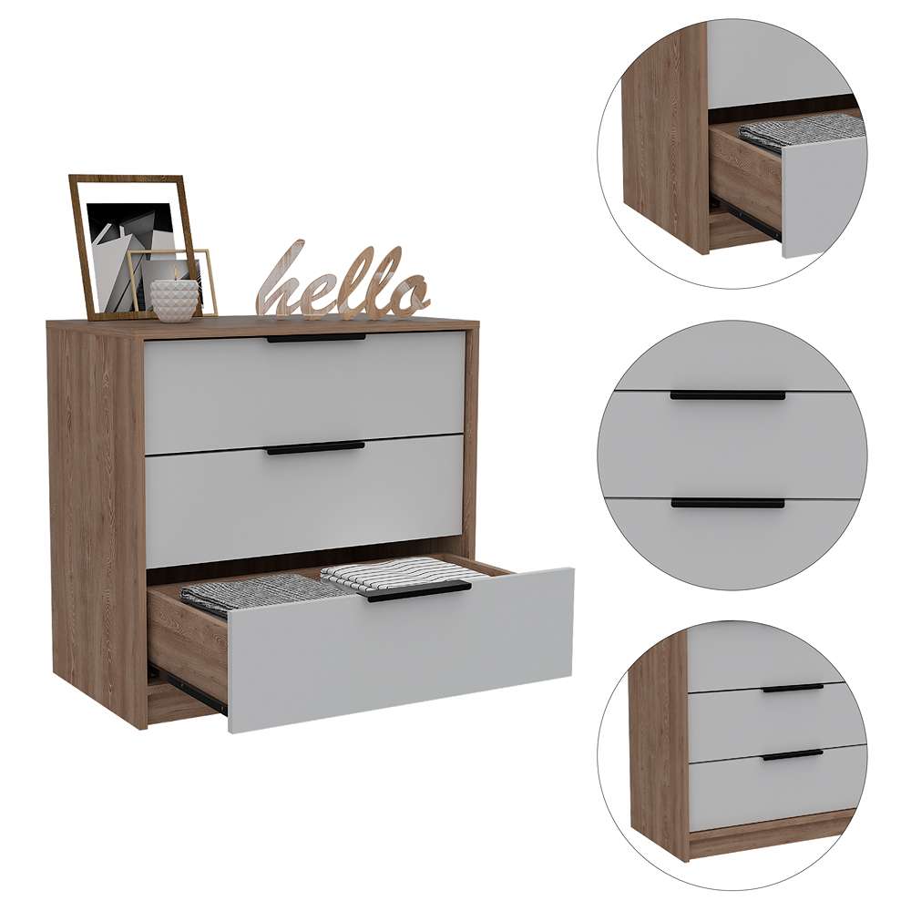 Cómoda Kaia Plus Miel 70x68.7cm De Tres Hileras con Tres Cajones - Cajoneras | Bylmo