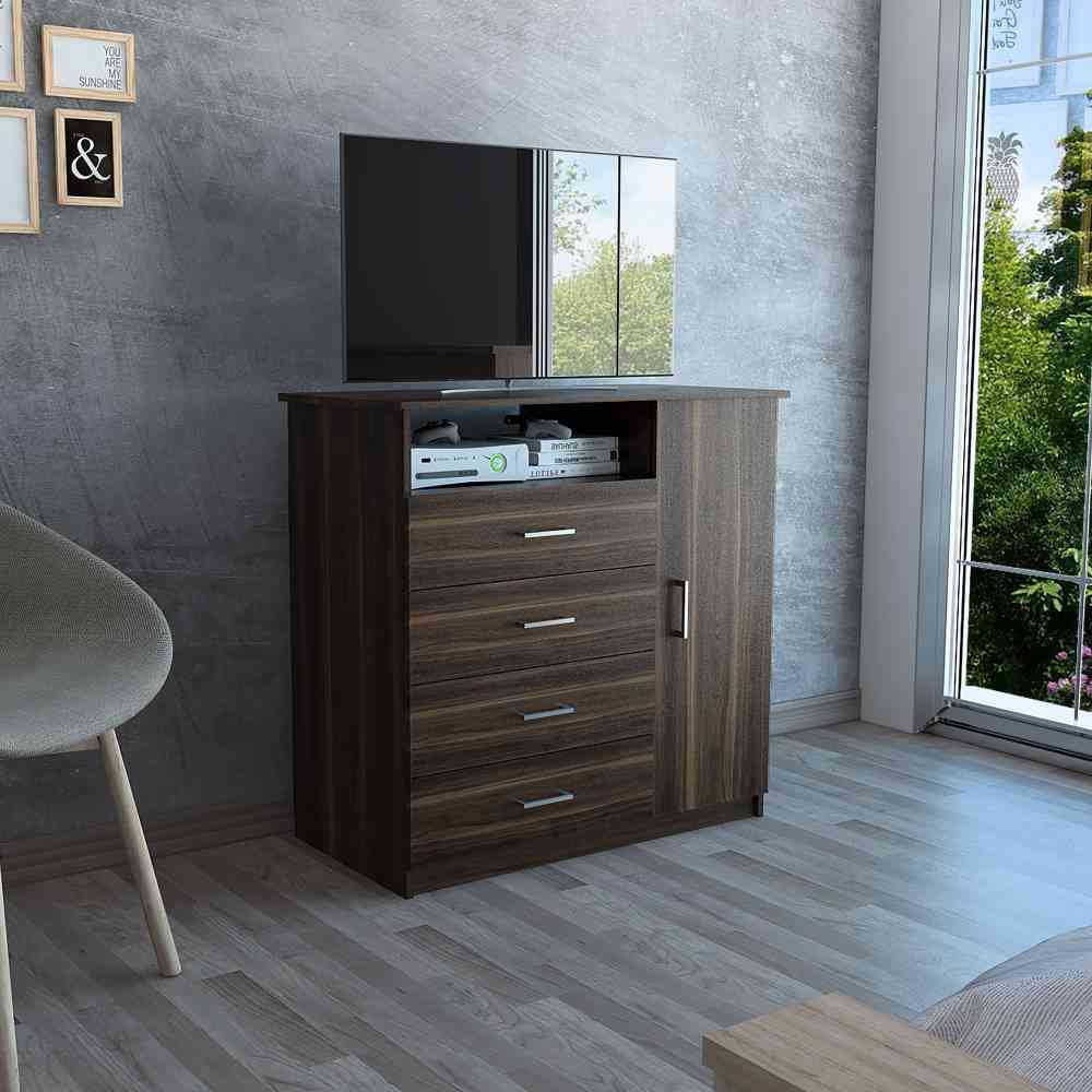 Cómoda Habano 91x88.6cm De Cuatro Hileras con Cuatro Cajones - Cajoneras | Bylmo