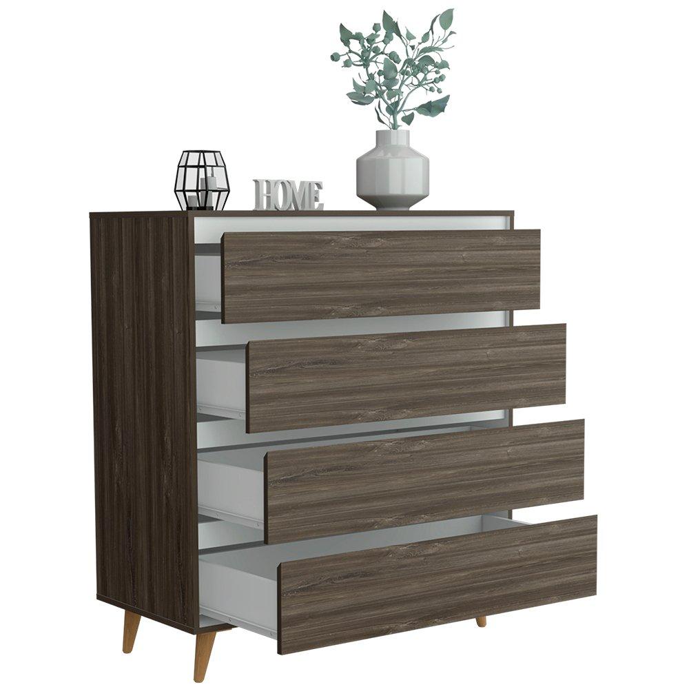 Cómoda Loira Siena 100 cm con Cuatro Cajones - Cajoneras | Bylmo