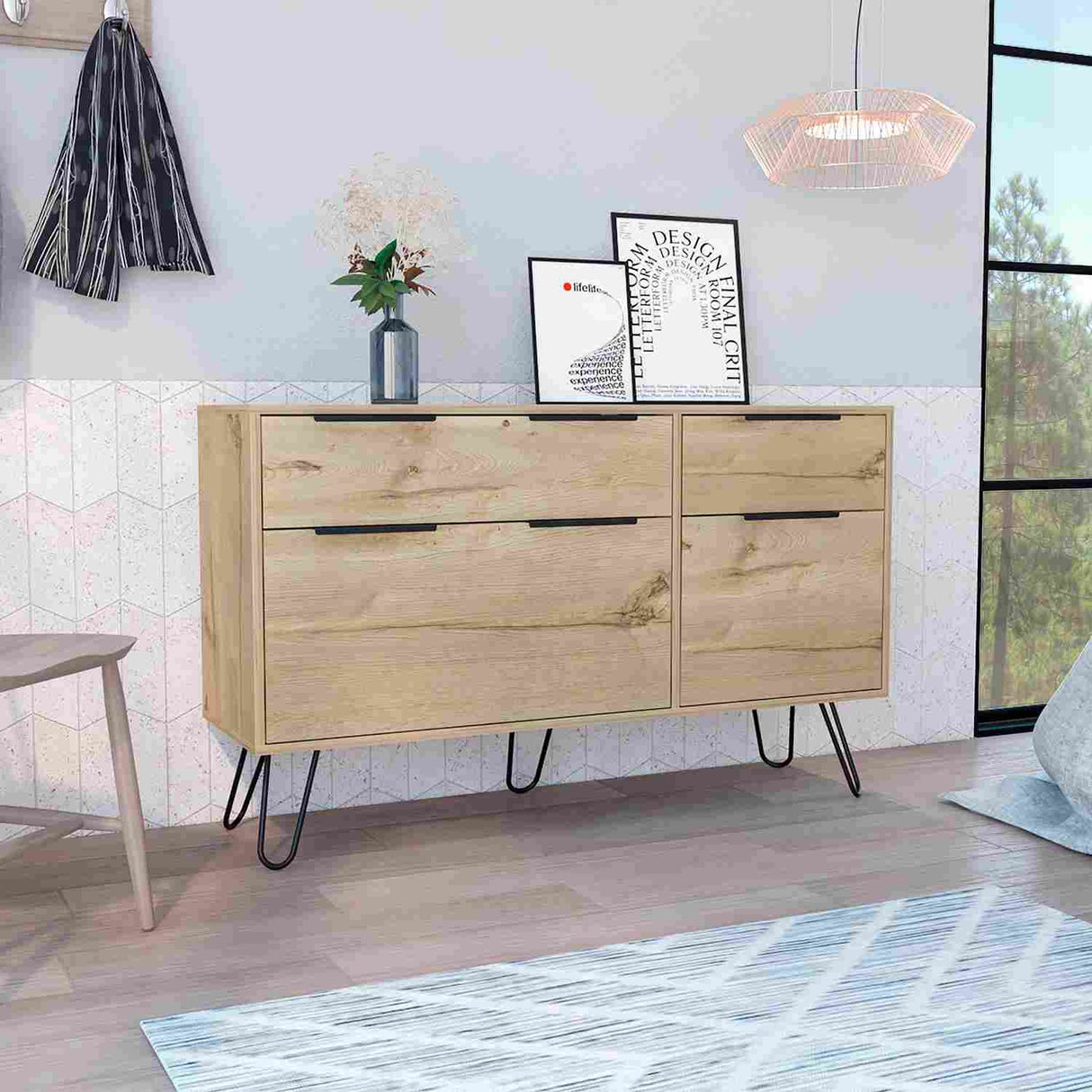 Cómoda Augusta Duna 120x74cm De Cuatro Hileras con Cuatro Cajones - Cajoneras y Comodas | Bylmo