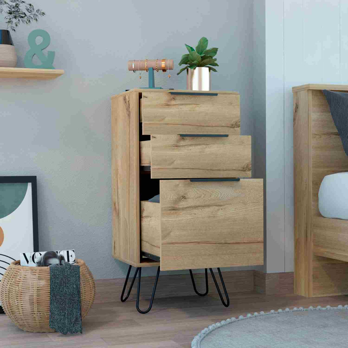 Cómoda Augusta Duna 45x90cm De Tres Hileras con Tres Cajones - Cajoneras y Comodas | Bylmo