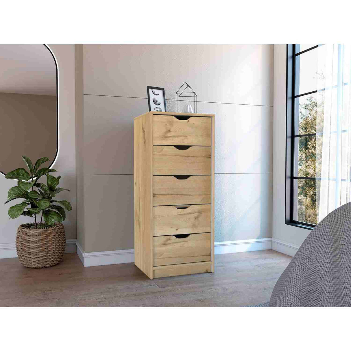 Cómoda Basilea Duna 45x108cm De Cinco Hileras con Cinco Cajones - Cajoneras y Comodas | Bylmo