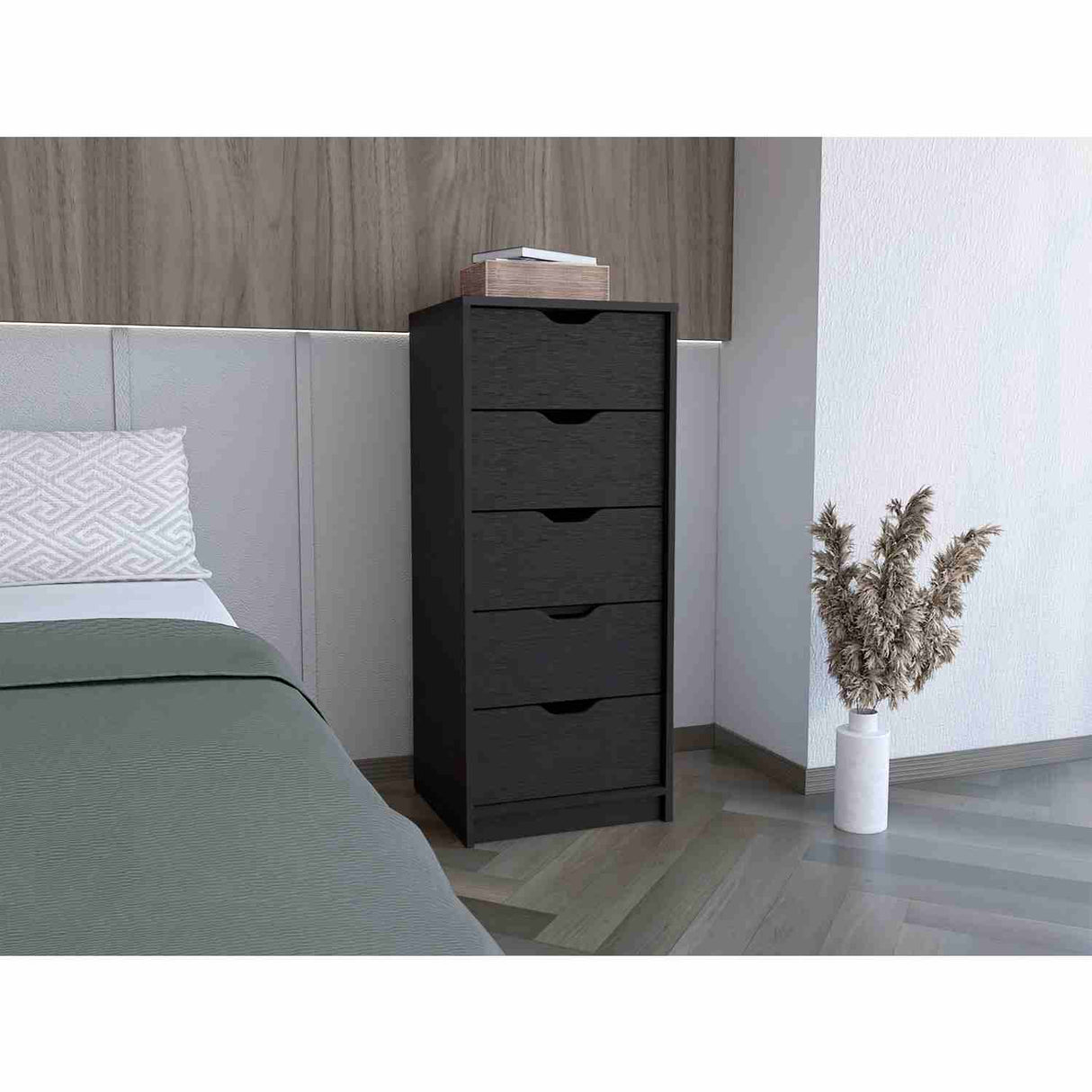 Cómoda Basilea Wengue 45x108cm De Cinco Hileras con Cinco Cajones - Cajoneras y Comodas | Bylmo