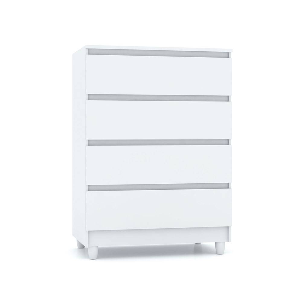 Cómoda Caliu Blanco y Rosado 70x98.5cm De Cuatro Hileras con Cuatro Cajones - Cajoneras | Bylmo