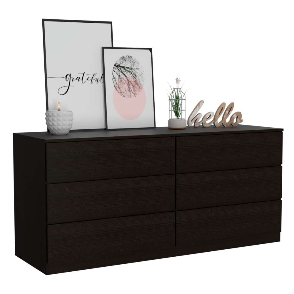 Cómoda Asteria Wengue 153.6x71.8cm De Tres Hileras con Tres Cajones - Cajoneras | Bylmo