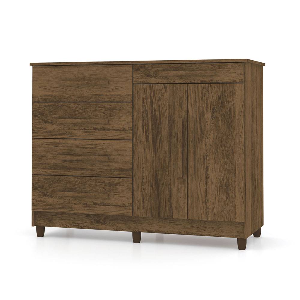 Cómoda Ginesta Marron 122x96.5cm De Cinco Hileras con Cinco Cajones - Cajoneras | Bylmo