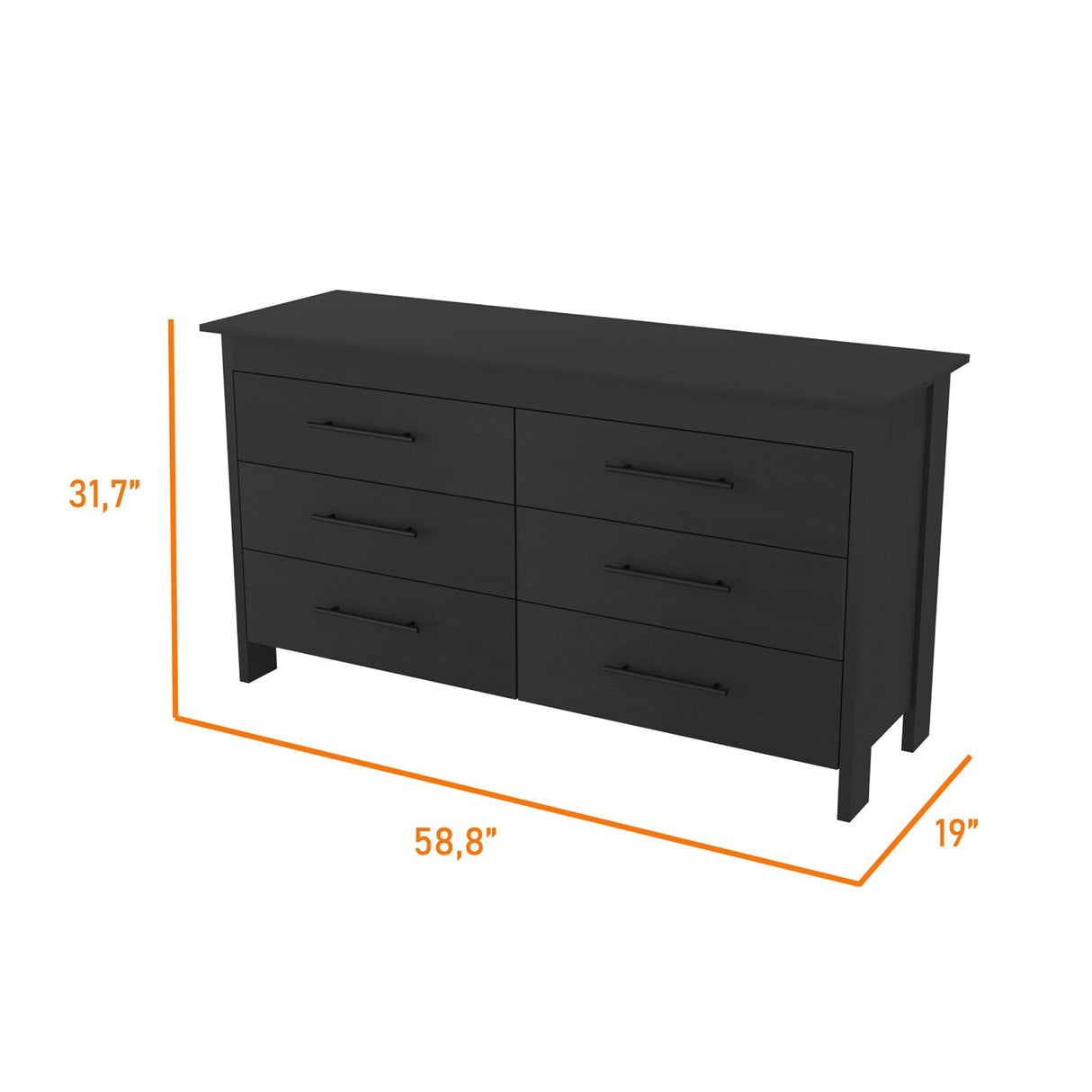 Cómoda HMS Wengue 150x81cm De Tres Hileras con Tres Cajones - Cajoneras y Comodas | Bylmo