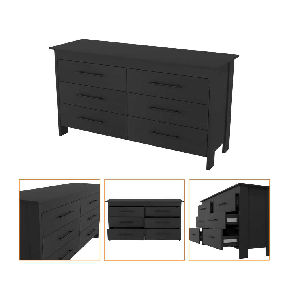 Cómoda HMS Wengue 149.5x80.6cm De Tres Hileras con Tres Cajones - Cajoneras | Bylmo