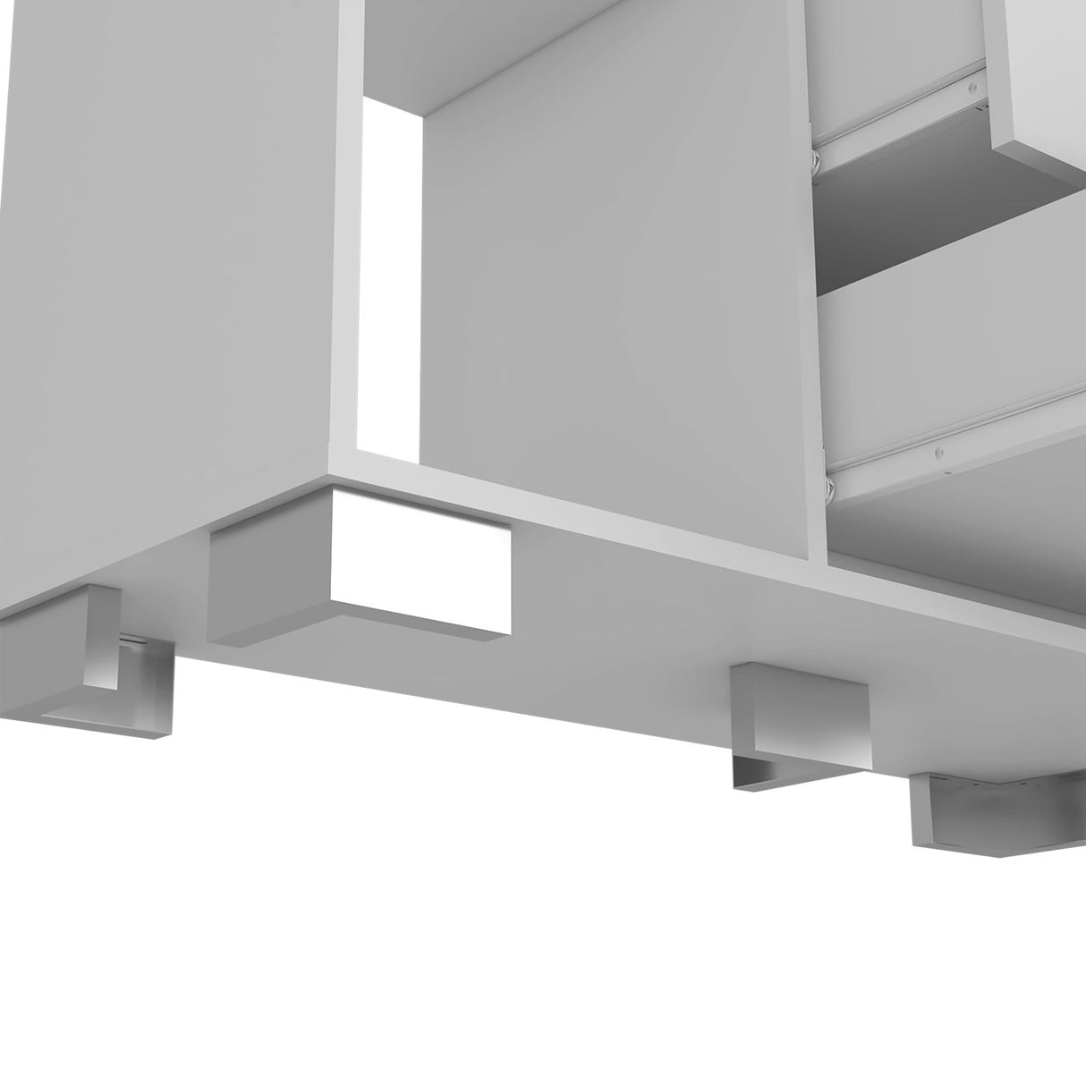 Cómoda Krista Blanco 90x90cm De Cuatro Hileras con Cuatro Cajones - Cajoneras y Comodas | Bylmo