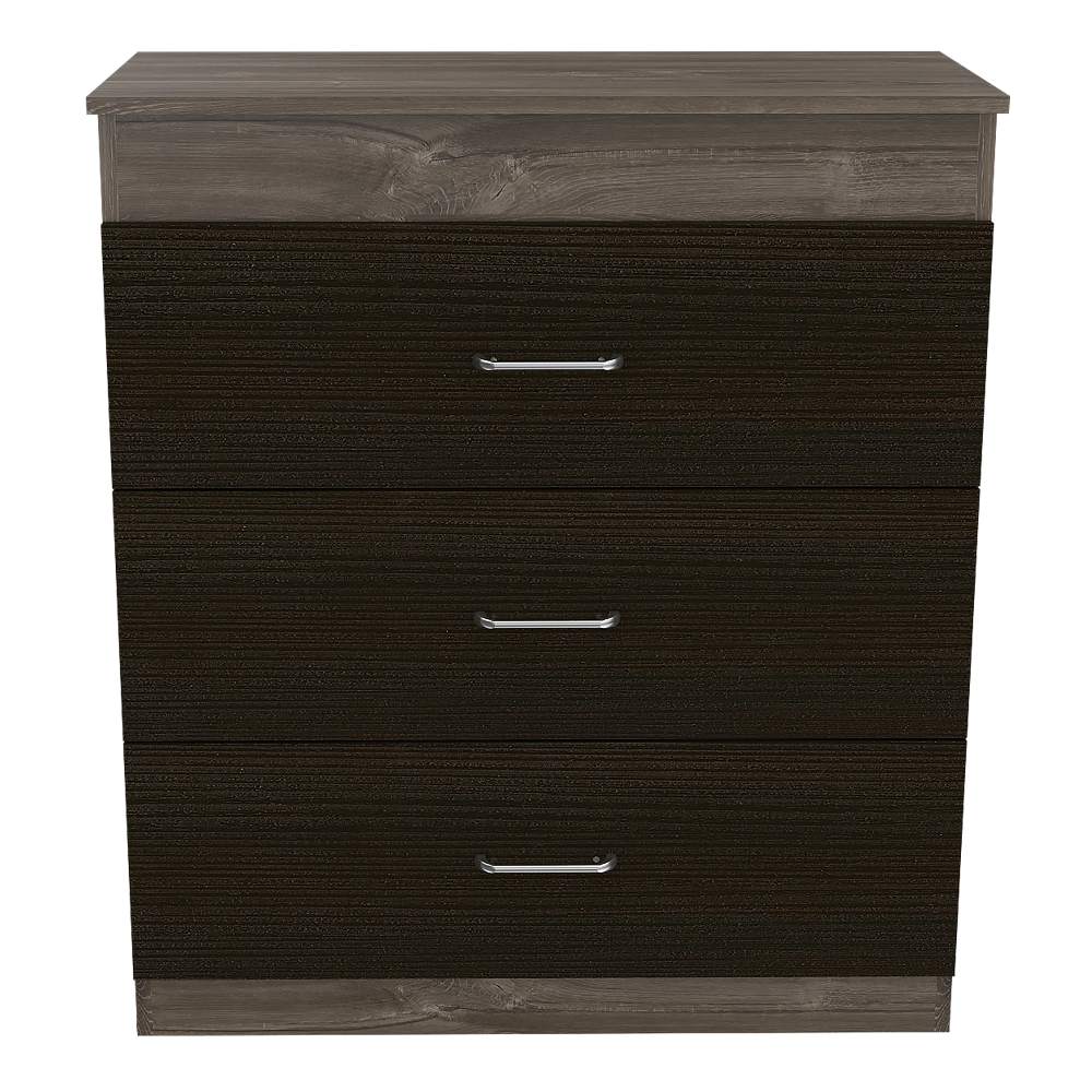 Cómoda Nápoles Siena y Wengue 80 cm con Tres Cajones - Cajoneras | Bylmo