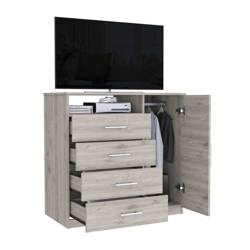 Cómoda Peru Ceniza 91x89.2cm De Cuatro Hileras con Cuatro Cajones - Cajoneras | Bylmo
