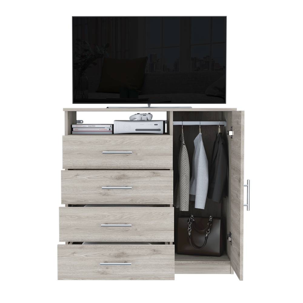 Cómoda Peru Ceniza 91x89.2cm De Cuatro Hileras con Cuatro Cajones - Cajoneras | Bylmo