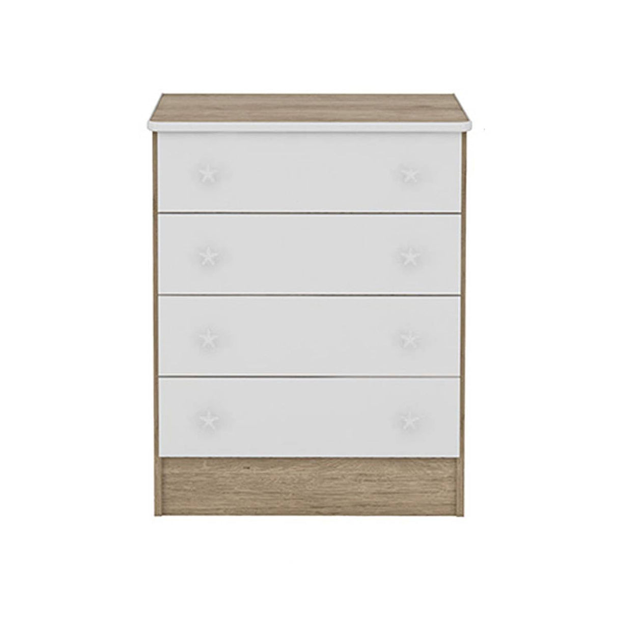 Cómoda Serena Miel y Blanco 64x79cm De Cuatro Hileras con Cuatro Cajones - Cajoneras y Comodas | Bylmo