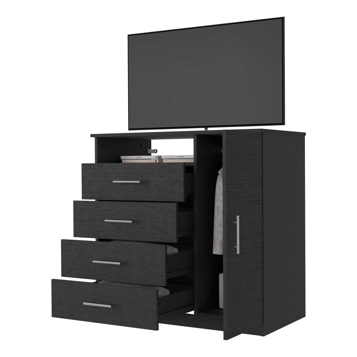 Cómoda Wengue 91x89cm De Cuatro Hileras con Cuatro Cajones - Cajoneras y Comodas | Bylmo