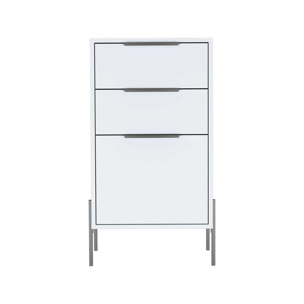 Cómoda Fremont Blanco 47 cm con Tres Cajones - Cajoneras | Bylmo